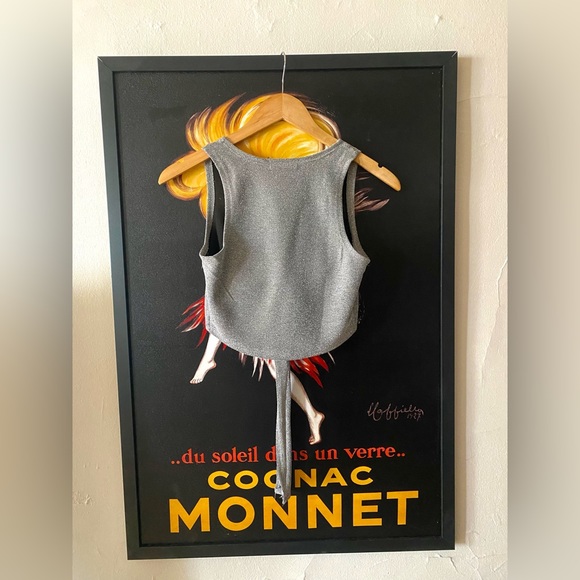 SOLD | Disco Silver Sparkle Wrap Crop Top - Picture 3 of 6